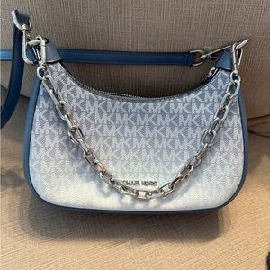 Michael Kors White and Silver Shoulder Bag